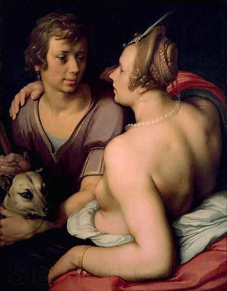 Cornelisz van Haarlem Venus and Adonis as lovers Norge oil painting art